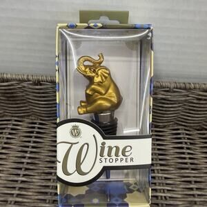 Wild Eye Design Elephant Lovers Wine Bottle Stopper 1.5 inches New In Box